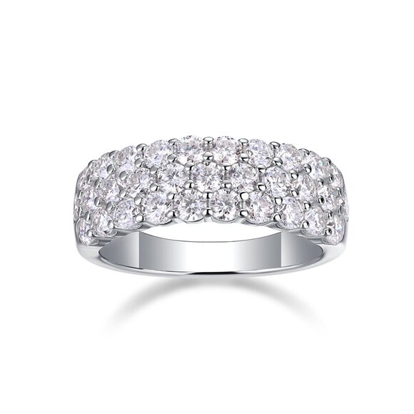 Certified Moissanite Diamond S925 Silver Phantom Closure Ring